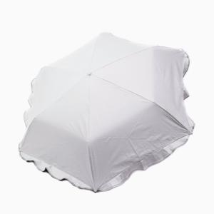 SALE目玉商品 日傘 晴雨兼用 グレー フリル 折り畳み傘 防撥水 遮熱