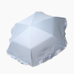 SALE目玉商品 日傘 晴雨兼用 グレー フリル 折り畳み傘 防撥水 遮熱