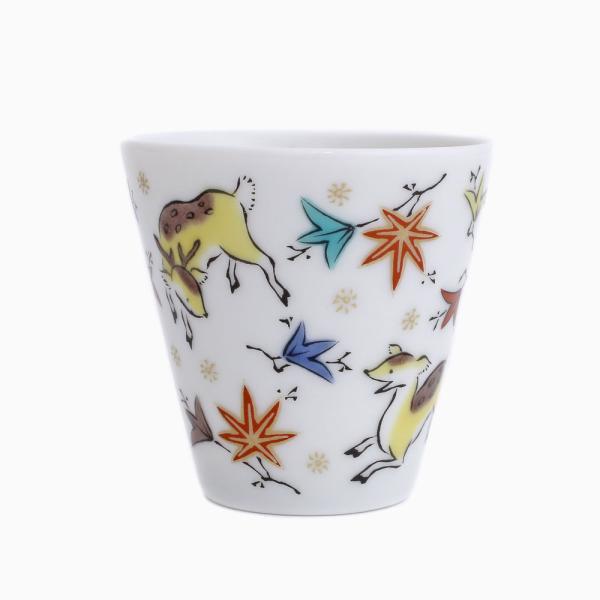 日本製 九谷焼 北陸伝統工芸 鹿 紅葉 徳利 とっくり お猪口 おちょこ 酒 ショットバー 金沢 加...