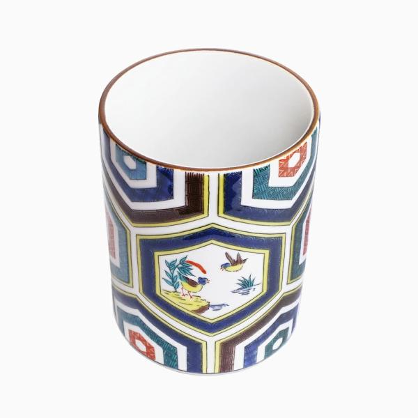 日本製 九谷焼 北陸伝統工芸 磁気 陶器 陶磁器 湯呑 コップ カップ 青 古久谷 9.7cm 青郊...