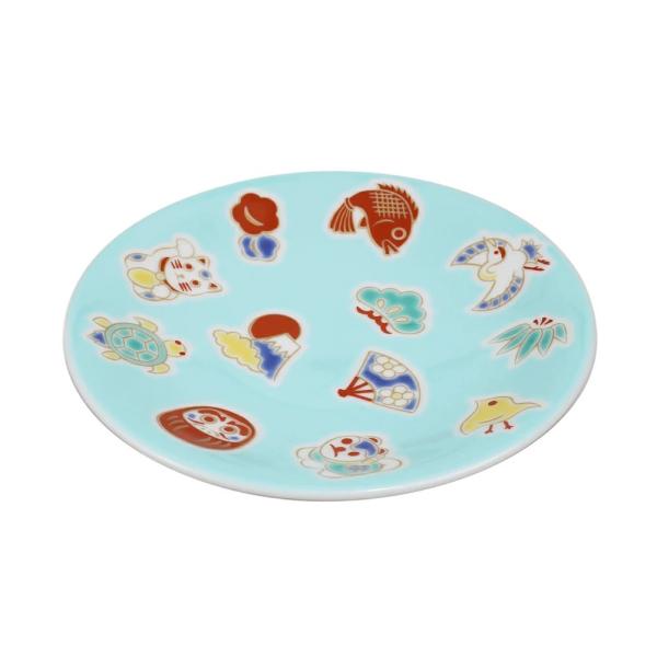 クリックポスト便対応 日本製 九谷焼/久谷五彩 陶器/陶磁器/磁気 お皿/皿/小皿/縁起小皿 食器/...