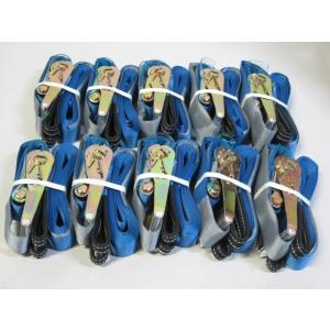 ラッシングベルト　ワッカ　 7m 3000kg10本　k088　【台風対策　災害対策　地震対策　植木固定　物置固定　商品棚固定　バイク固定】｜walktool