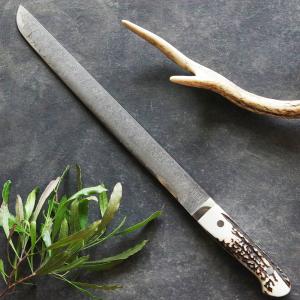裕翠工房 / 粉末ハイスR2 ダマスカス 包丁 三徳 177mm ターコイズ