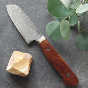 裕翠工房 / 粉末ハイスR2 ダマスカス 包丁 三徳 177mm ターコイズ