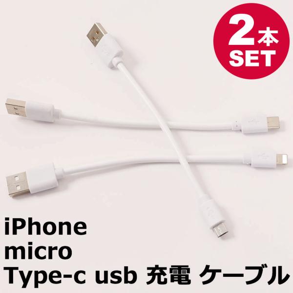 【2本セット】 iPhone 充電ケーブル iPad Android 用 micro USB Typ...