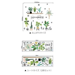 ウォールステッカー 観葉植物 葉 ナチュラル ...の詳細画像3