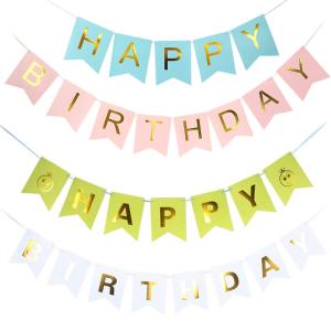 ガーランド 誕生日 飾り付け ピンク ブルー 格安 パーティー 女の子