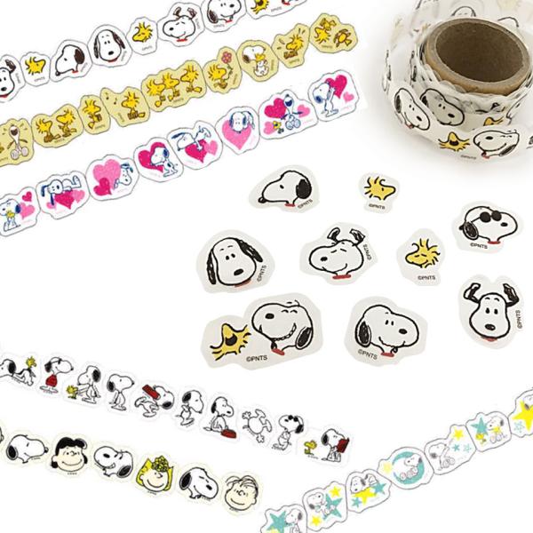 マスキングテープ かわいい 絵柄ひとつづつカットしても使えるぺたロール スヌーピー ピーナッツ PE...