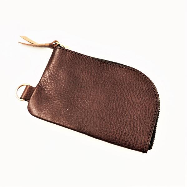 ブロンソンレザー BRONSON LEATHER / ジッパー コインパース キーチェーン付き 牛革...