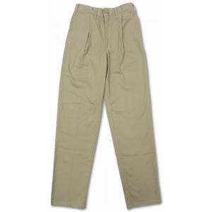 カーキジャングル KHAKI JUNGLE / チノクロスパンツ DEADSTOCK  PLETE PANT (BEIGE) デッドストック｜walnutsimport