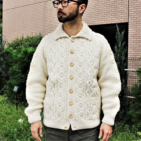 ストラステイ STRATHTAY / 3A ランバー カーディガン ニット （ARAN）スコットラン...