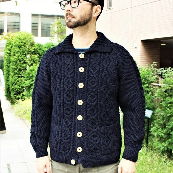 ストラステイ STRATHTAY / 3A ランバー カーディガン ニット （NAVY）スコットラン...
