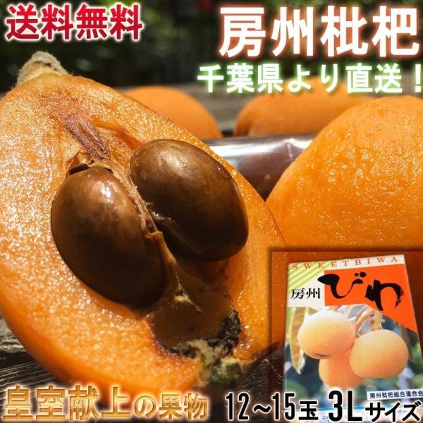 産地直送 房州びわ 千葉県産 3Lサイズ 12〜15玉入り 大玉 秀品 化粧箱入り 贈答最適 本場の...