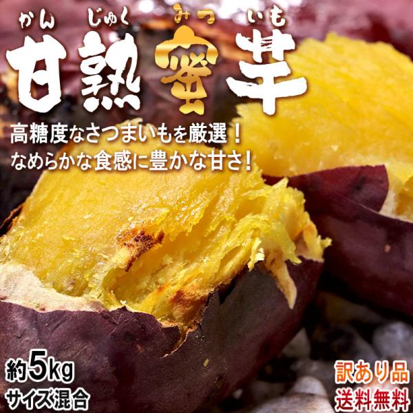 さつまいも 甘熟蜜いも 約5kg シルクスイート 紅はるか サイズ混合 千葉県・茨城県産 訳あり品 ...