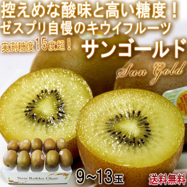 サンゴールドキウイ キウイフルーツ 約1.2~2kg 9〜13玉 ニュージーランド産 贈答規格 控え...
