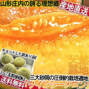 産地直送 庄内メロン 赤肉限定 約5〜6kg 3〜6玉 山形県産 訳あり品 庄内砂丘で育てたこだわりの味！クインシーメロン中心｜産地から玄関へ