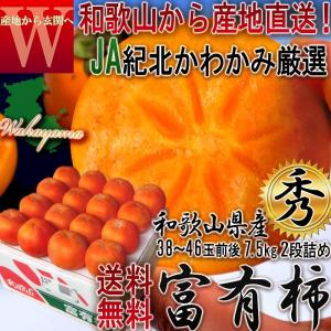 ●和歌山産 富有柿 産地直送　柿 【JA紀北川上】 秀品 7.5kg箱 かき　カキ　贈答用　お歳暮　御歳暮