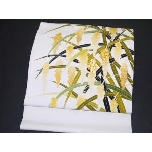 弊社オリジナル染帯＞＜白生地：五泉の超重目駒塩瀬＞＜節分用あるいは