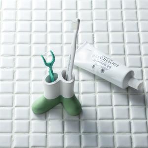 アネスティ karari 珪藻土ハブラシスタンド 2本用ブーツ グリーン