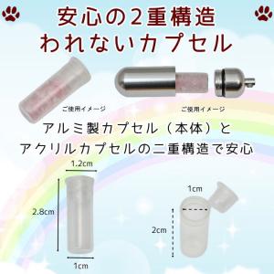 ペット 遺骨 キーホルダー カプセル大 2重構...の詳細画像2