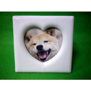 ペット仏具 写真立て ホワイト 陶器