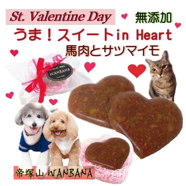 犬用バレンタイン無添加おやつ チョコレートに見える！うまチョコinハート キラキラ王子様へ 人気プレ...