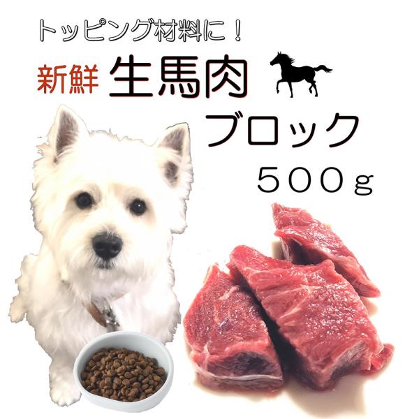 犬用厳選！新鮮生馬肉ブロック500g低脂肪高たんぱく赤身 加熱済み 健康に長生き 毎日続けてもらえる...