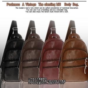 高級感 良質 本革 ボディバッグ メンズ ななめ掛け ショルダーバッグ  ブラック ブラウン ダークブラウン レッドブラウン【宅配便対応】
