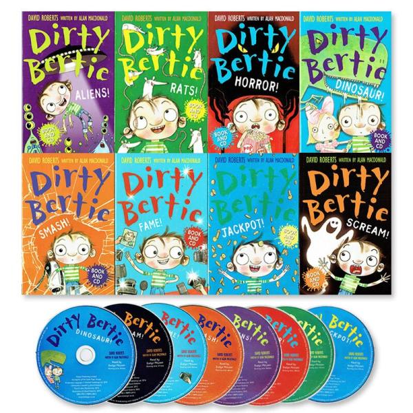 CD付 英語 絵本 Dirty Bertie 8冊セット 聞き流し 笑える日常劇 やんちゃボーイ 男...