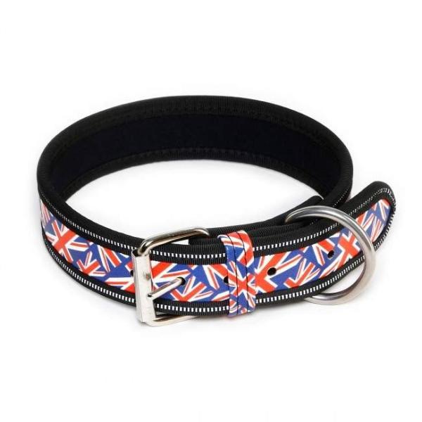 K9 Collar with British flag 英国国旗柄 犬用首輪 【ユリウスK9】 幅4...