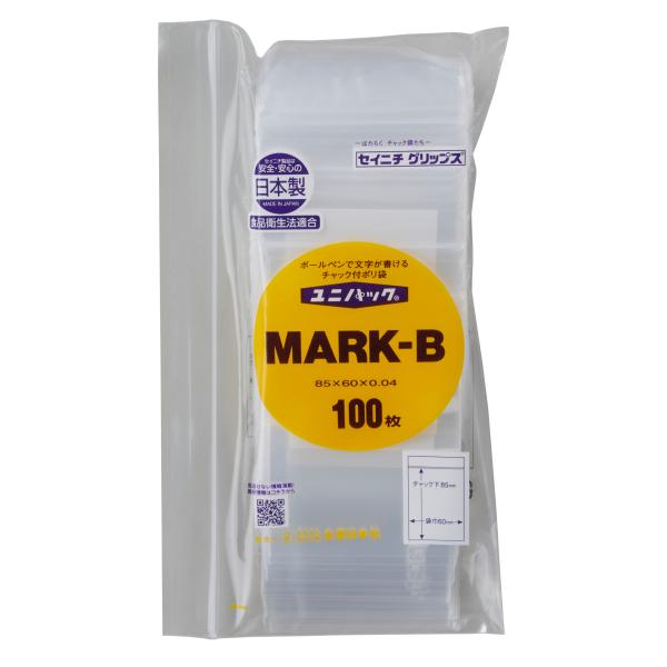 チャック付ポリ袋 ユニパック MARK-B 1ケース14,000枚（100枚×140袋）