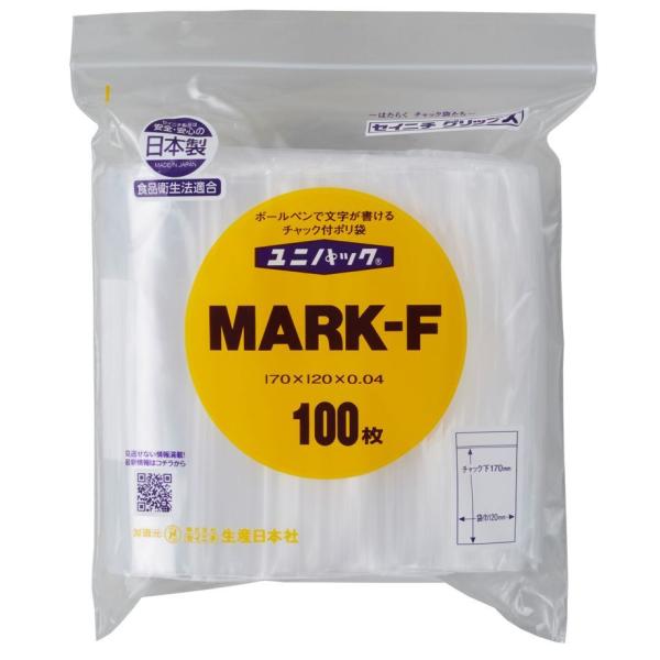 チャック付ポリ袋 ユニパック MARK-F 100枚袋入