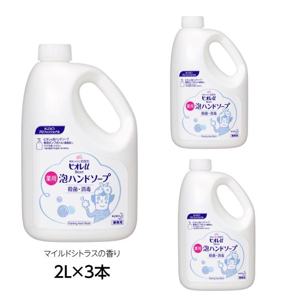 花王 ビオレｕ泡ハンドソープ 業務用 2Ｌ 1ケース(3本入り) 手指 洗浄 消毒 殺菌