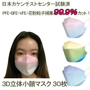立体小顔マスク 30枚 グラデーション 血色マスク 血色カラー 大人用 4層構造 使い捨てマスク 不織布マスク 3D立体加工 高密度フィルタ｜wanmake