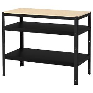 【IKEA】BROR ブロール 作業台, ブラック/パイン材合板,110x55 cm｜wannabee