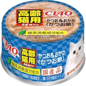 チャオ ホワイティ 缶 高齢猫用 14歳から かつお＆おかか（かつお節） 75g×24缶