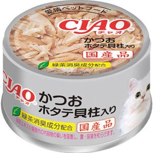 チャオ ホワイティ 缶 かつお ホタテ貝柱入り 85g×24缶