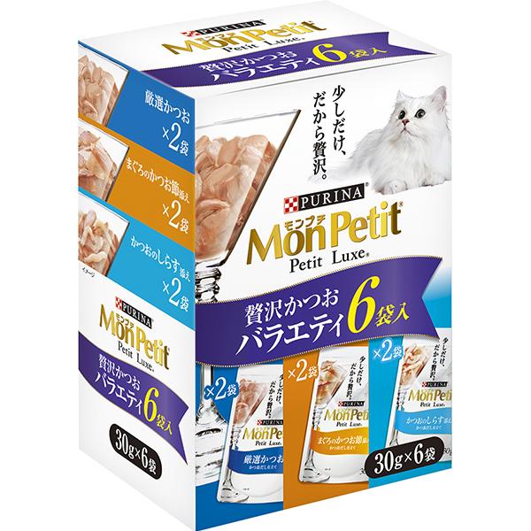 モンプチ プチリュクスパウチ 贅沢かつおバラエティ 30g×6袋