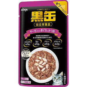 黒缶 パウチ まぐろとかつお ( 70g*12袋入 )/ 黒缶シリーズ : 爽快