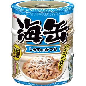 アイシア（AIXIA） 海缶ミニ 3缶パック しらす入りかつお 180g(65g×3缶