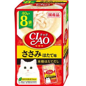 チャオ パウチ ささみ ほたて味 40g×8袋入り｜wannyan-ya