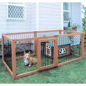 犬 サークル 屋外 室外 ペット ペットサークル ペットケージ ケージ ゲージ サークル 木製ペットサークル 6枚セット Ks 906s ブラウン 屋外用 庭 柵 にゃんこの生活 通販 Yahoo ショッピング