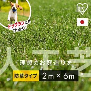 人工芝 幅2m ロール 2m×6m 芝丈30mm ドッグラン 人工芝マット 防草 芝生 庭 防草シート不要 代引不可 犬 アイリスオーヤマ