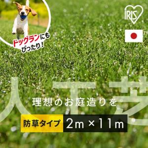 人工芝 幅2m ロール 2m×11m 芝丈30mm ドッグラン 人工芝マット 防草 芝生 庭 防草シート不要 代引不可 犬 アイリスオーヤマ