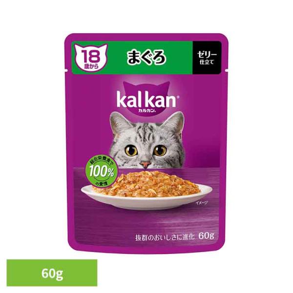 キャットフード カルカン パウチ 18歳から まぐろ やわらかゼリー仕立て 60g 高齢猫 シニア ...
