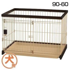 犬 ケージ ゲージ ペットサークル 木製 掃除 犬用 サークル リッチェル 木製お掃除簡単ペットサークル 90-60 ダークブラウン オシャレ おしゃれ｜wannyan