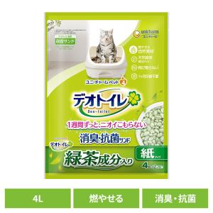 猫砂 紙 ユニチャーム 取替サンド デオトイレ 飛び散らない緑茶成分入り消臭サンド 4L unicharm