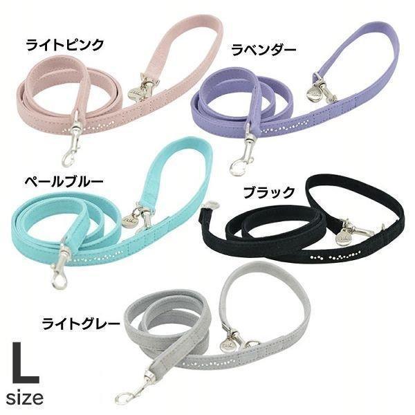 リード 犬 おしゃれ 本革  レザー ハヤブサ 長さ110cm Leda Swarovski Cry...