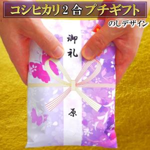 プチギフト 富山産コシヒカリ 2合 のしデザイン / 退職 おしゃれ 引っ越し 挨拶 品物 粗品 結婚式 お米 ありがとう 送別会