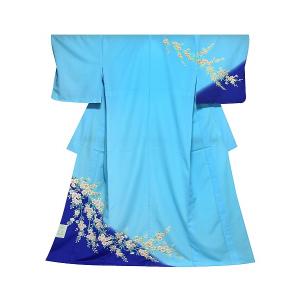 単衣　着物 洗える着物 国産単衣附下 青磁色系/霞雲柄 HTK-275 : 和の志 ヤフー店